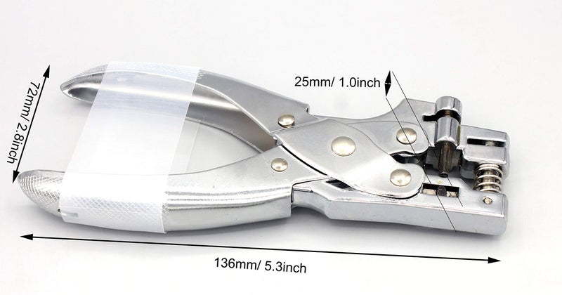 Kucaa Round & Slot 2 in 1 Hole Punch Handheld Pliers for Paper PVC Card ID Card Badge(5mm Round & Slot) - Image 2
